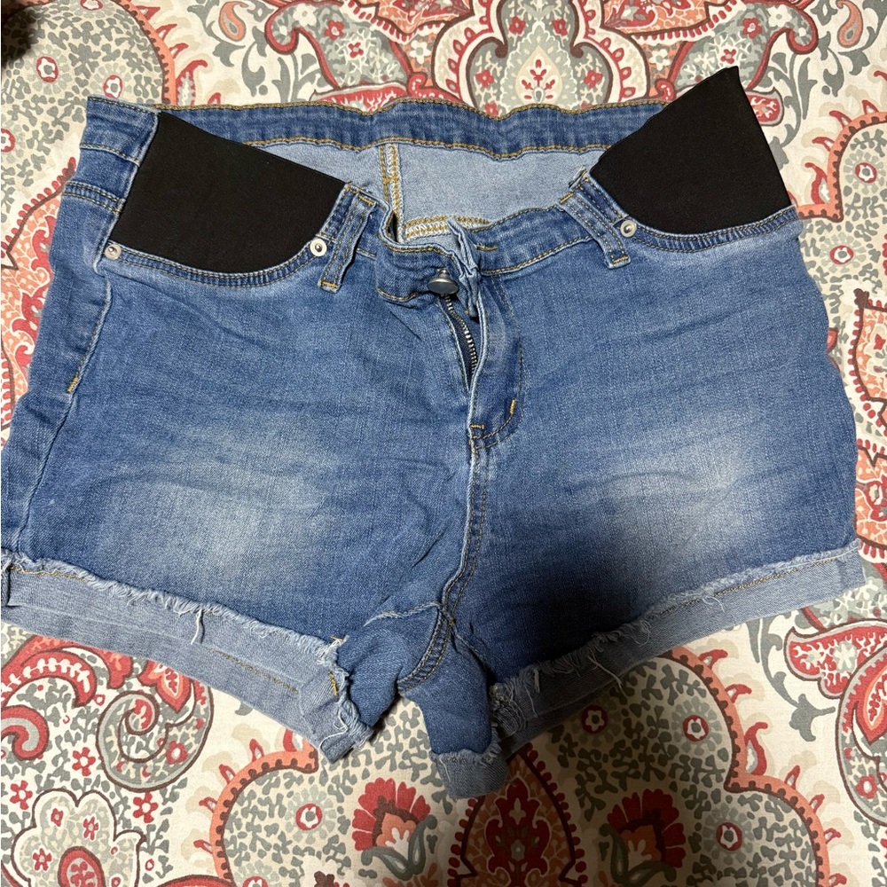 2 pair SHEIN Blue Jean Shorts maternity l/xl